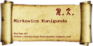 Mirkovics Kunigunda névjegykártya